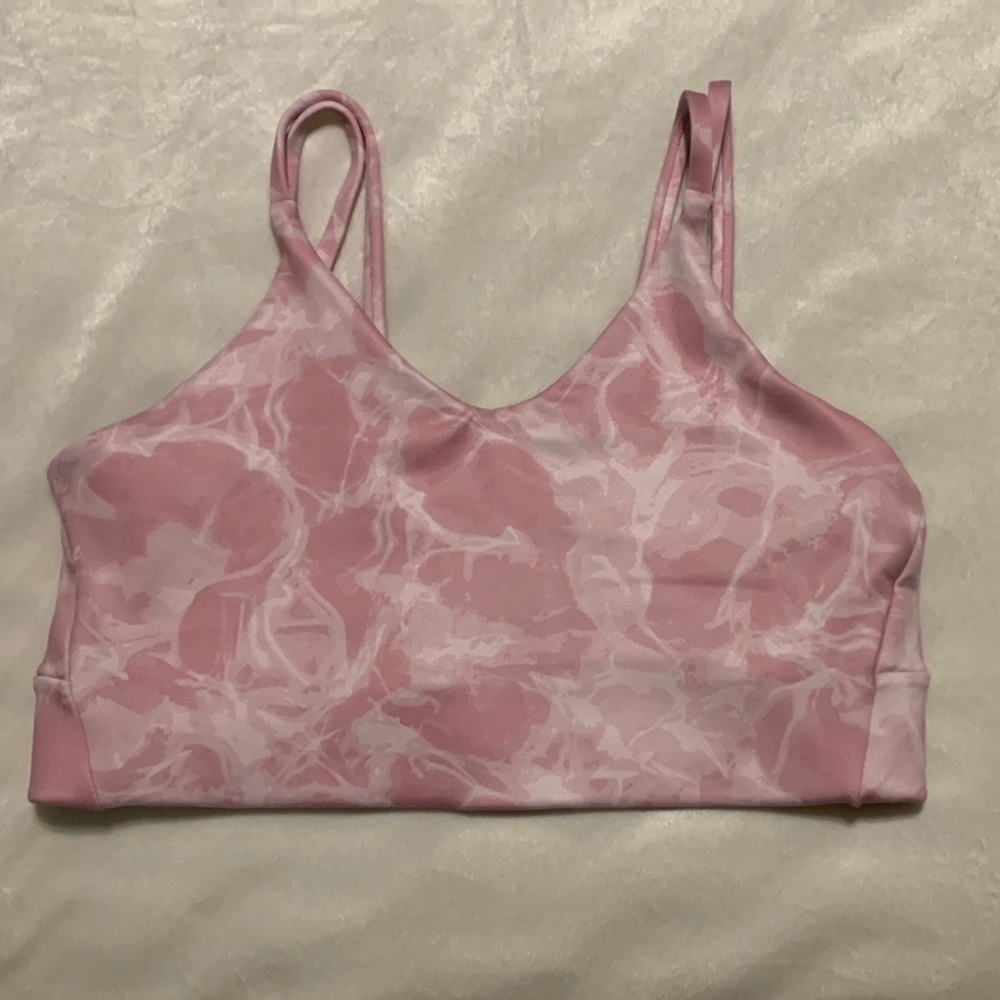 Athleta Girl Pink Marble Sports Bra XXL/16 Tween Excellent Gen Z Coquette Girl